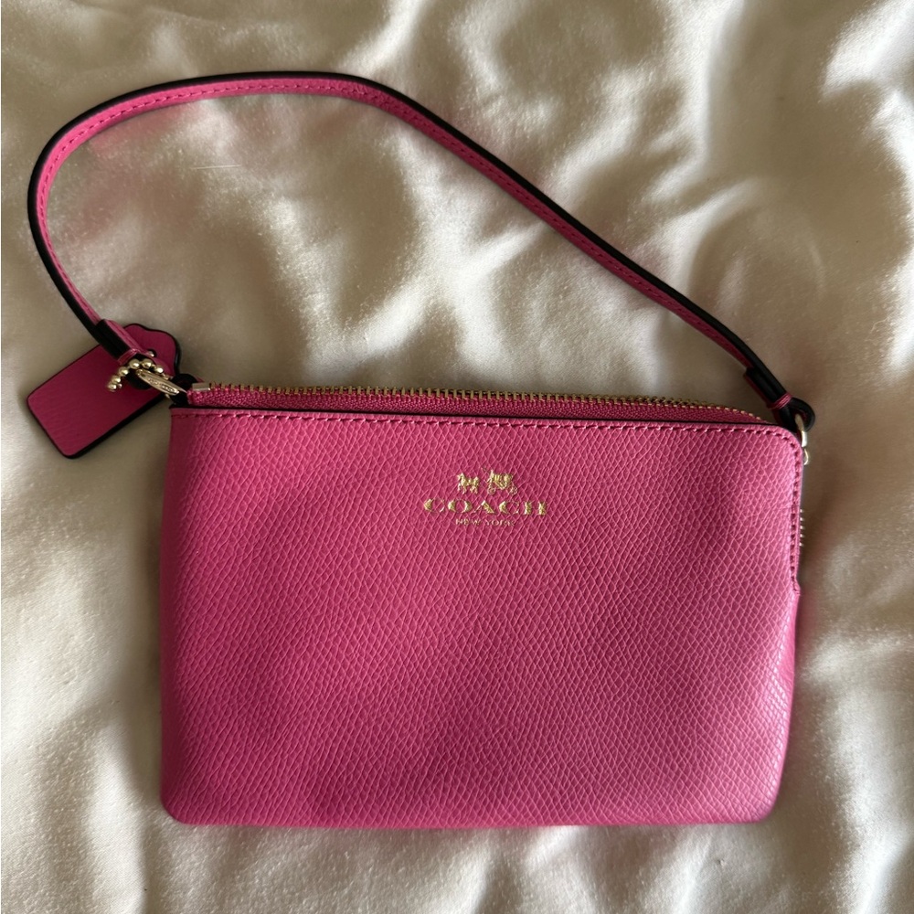 Coach Pink Leather Wristlet